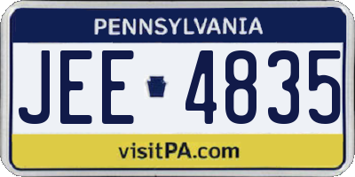 PA license plate JEE4835
