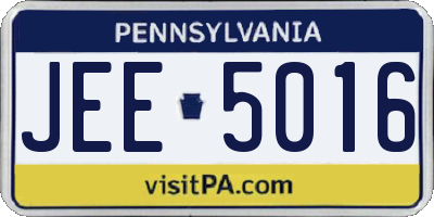 PA license plate JEE5016