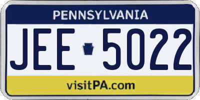 PA license plate JEE5022