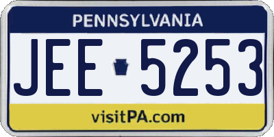 PA license plate JEE5253