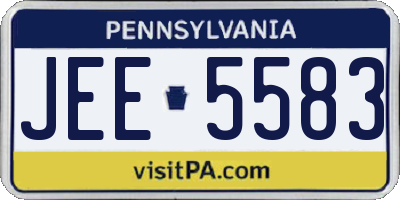 PA license plate JEE5583
