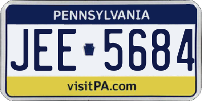 PA license plate JEE5684
