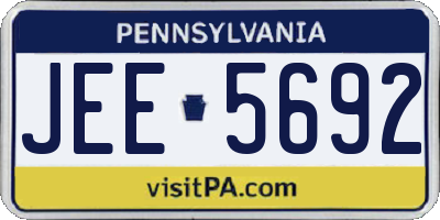 PA license plate JEE5692