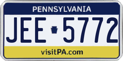 PA license plate JEE5772