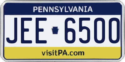 PA license plate JEE6500
