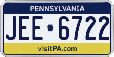 PA license plate JEE6722