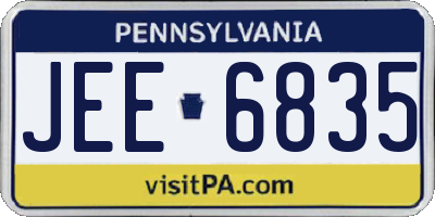 PA license plate JEE6835