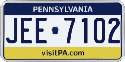PA license plate JEE7102