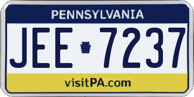 PA license plate JEE7237