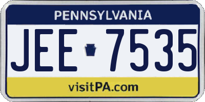 PA license plate JEE7535