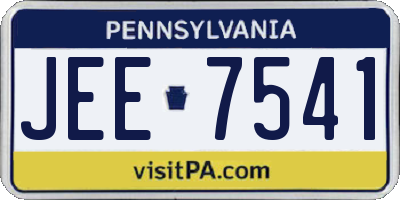 PA license plate JEE7541