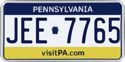 PA license plate JEE7765