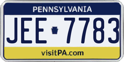 PA license plate JEE7783
