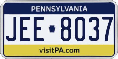PA license plate JEE8037