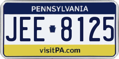 PA license plate JEE8125