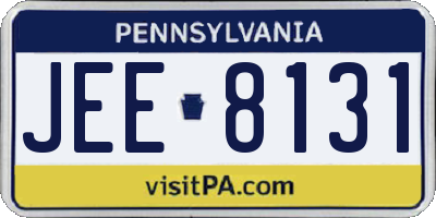 PA license plate JEE8131
