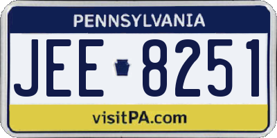 PA license plate JEE8251