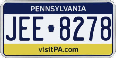 PA license plate JEE8278