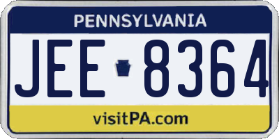PA license plate JEE8364