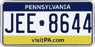 PA license plate JEE8644
