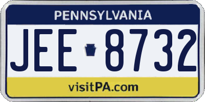 PA license plate JEE8732