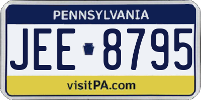 PA license plate JEE8795