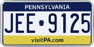 PA license plate JEE9125