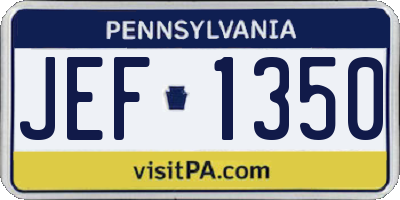 PA license plate JEF1350