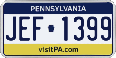 PA license plate JEF1399