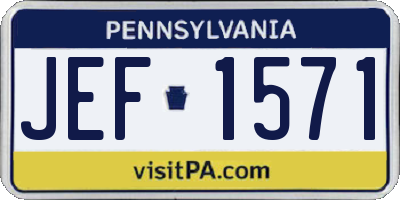 PA license plate JEF1571