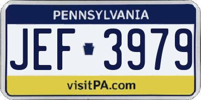PA license plate JEF3979