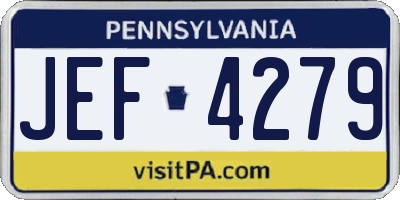 PA license plate JEF4279