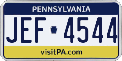 PA license plate JEF4544