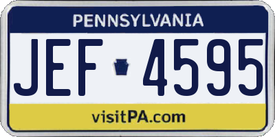 PA license plate JEF4595
