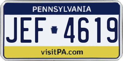 PA license plate JEF4619