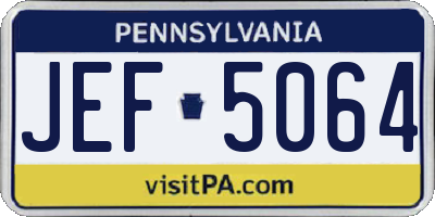 PA license plate JEF5064