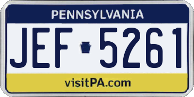 PA license plate JEF5261