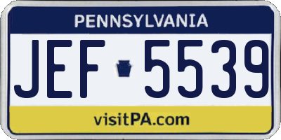 PA license plate JEF5539