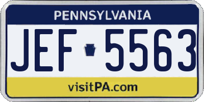 PA license plate JEF5563