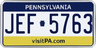 PA license plate JEF5763
