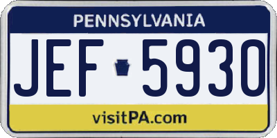 PA license plate JEF5930