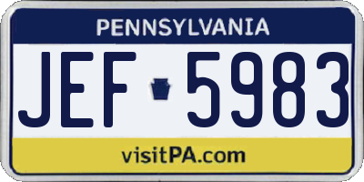 PA license plate JEF5983