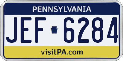 PA license plate JEF6284