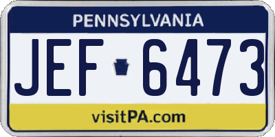 PA license plate JEF6473