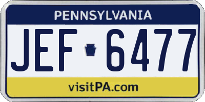 PA license plate JEF6477