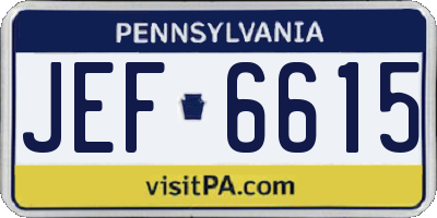PA license plate JEF6615