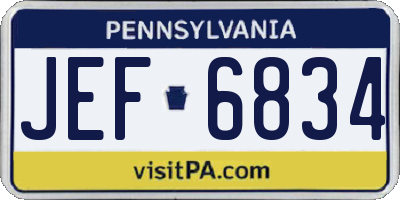 PA license plate JEF6834