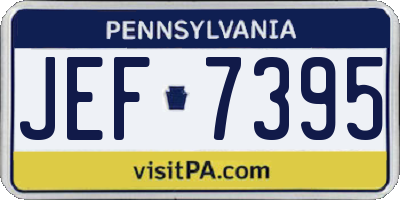 PA license plate JEF7395