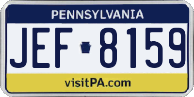 PA license plate JEF8159