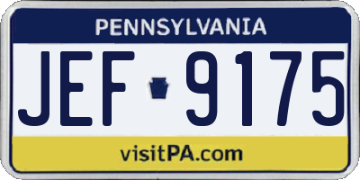 PA license plate JEF9175